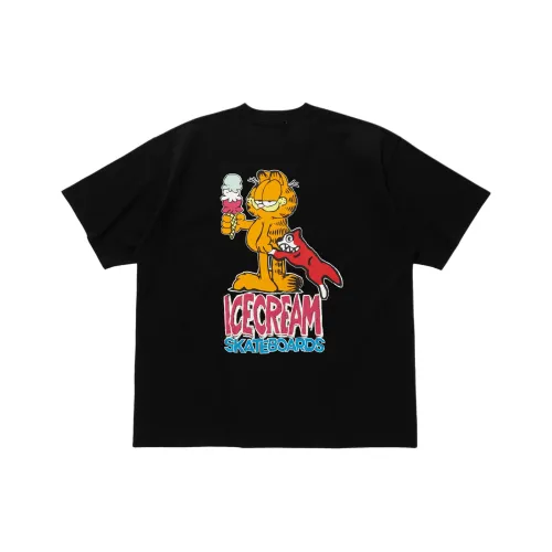 Мороженое Черный Унисекс Футболки