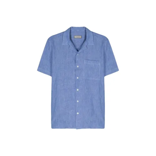 Canali Темно-синие мужские рубашки