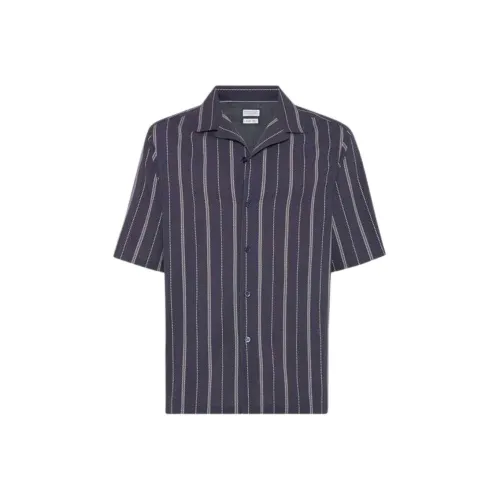 BRUNELLO CUCINELLI SS25 Рубашка Мужская Синяя
