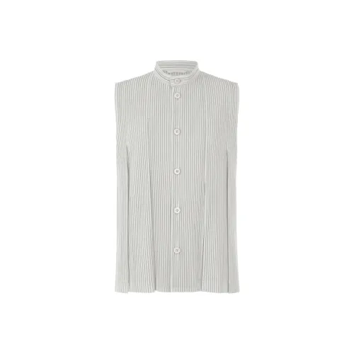 Homme Plissé Issey Miyake SS24 Рубашка Мужская Светло-Серый