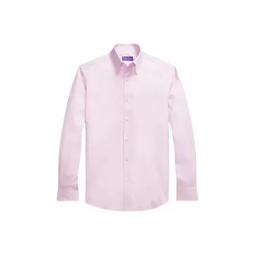 Ralph Lauren Purple Label Фиолетовый Этикетка End On End Рубашка Мужская Розовая
