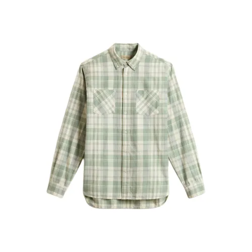 WOOLRICH SS25 Рубашка Мужская Зеленая