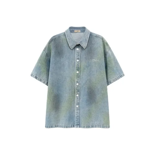 NO ONE ELSE Рубашка Унисекс Джинсовый Синий