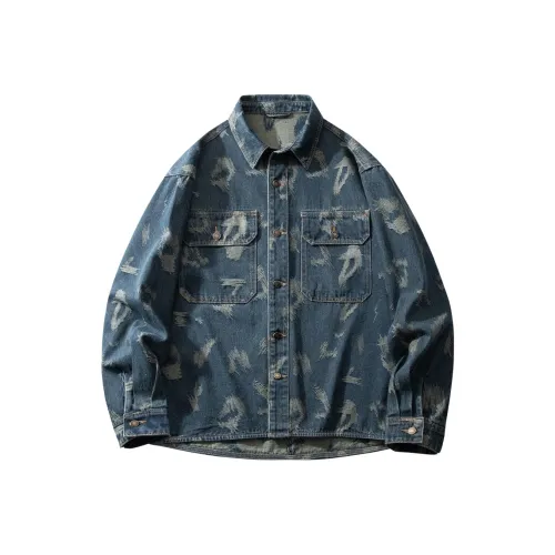 HZWH Синий Мужская Рубашка