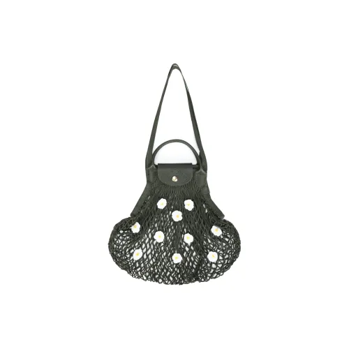 LONGCHAMP Le Pliage Filet Коровья кожа Одно плечо Сумка Большая Женская Хаки Зеленая