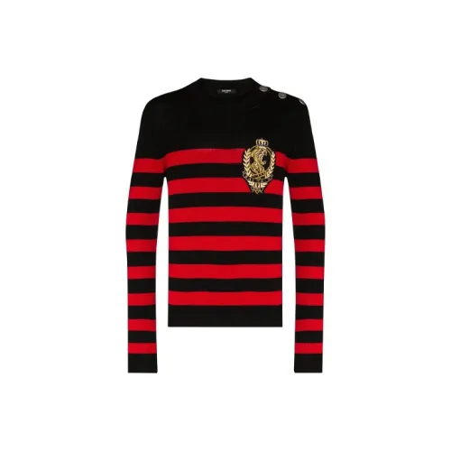 BALMAIN Red Men's Sweaters BALMAIN Красные Мужские Свитера