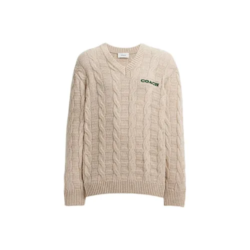 COACH FW24 Свитер Мужской Светлый Умбра