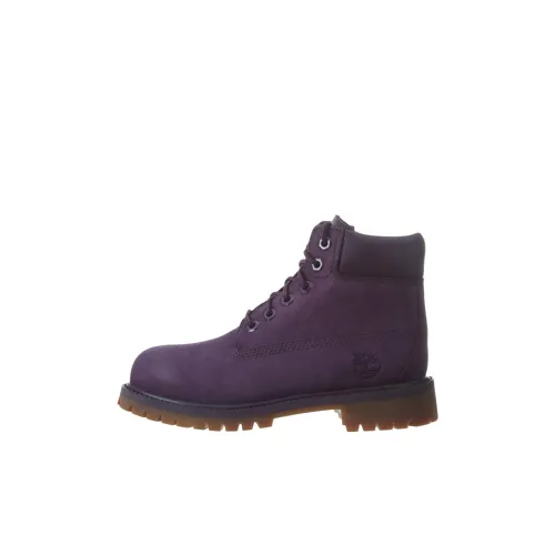 Timberland Премиум Детские кожаные сапоги MID Топ Фиолетовый Дошкольный