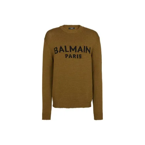 BALMAIN Хаки Мужские Свитера