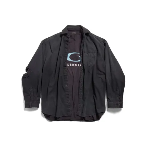 Balenciaga Рубашка Стандартного Кроя Мужская Черная