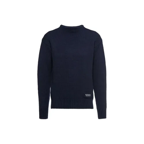 PRADA Синий Мужской Кашемировый Свитер