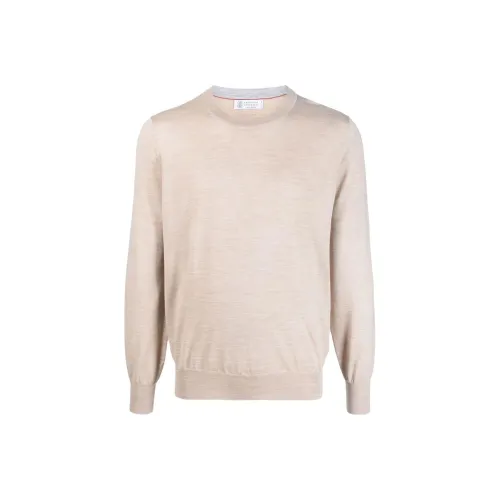 BRUNELLO CUCINELLI Миндально-бежевый Мужской Кашемировые Свитера