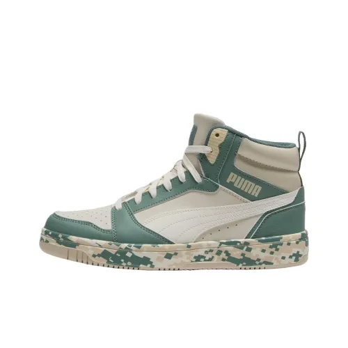 PUMA Rebound v6 Высокие Кроссовки для Тренировок Мужские Белые Зеленые