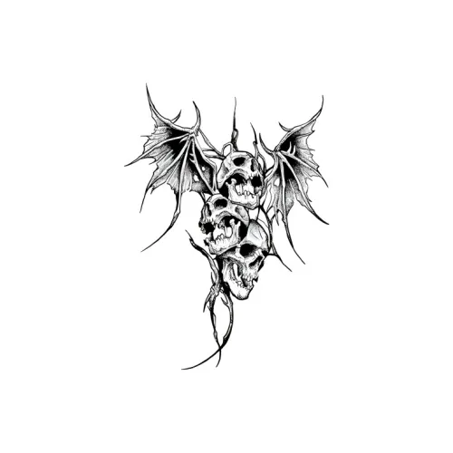 QINGSHANQIHAI Darkwing Череп Тотем Временные Татуировки 1 Упаковка