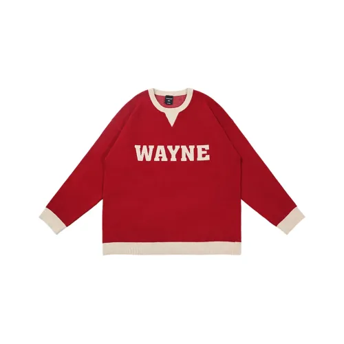 WAYNEXZAVIER Свободный крой Свитер Мужской Красный