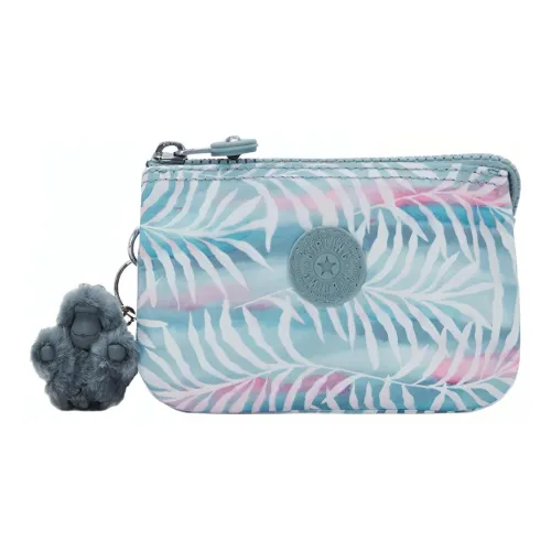Kipling Ткань Клатч Мини Женский Розовый Зеленый Лист Пальмы С Принт Cloudless Синий