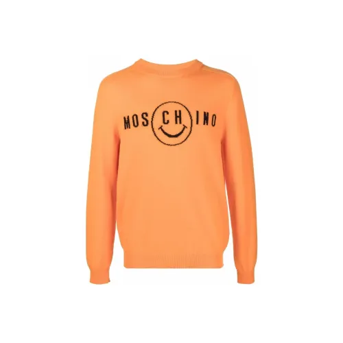 MOSCHINO FW22 Кашемир Свитер Мужской Оранжевый Красный