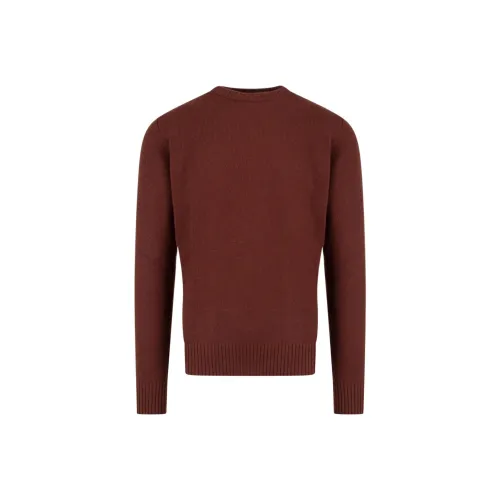 ROBERTO COLLINA Темно-красный, коричневый, мужской, кашемировые свитеры