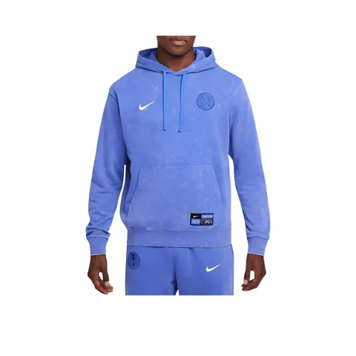 nike Футбол French Terry Пуловер Толстовка Hoodie Мужской Синий