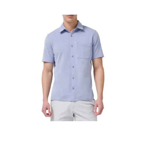 lululemon Commission Рубашка Мужская Заливо Синий Белый