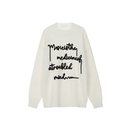 A Chock Свитер Унисекс Молочно-чайный Белый