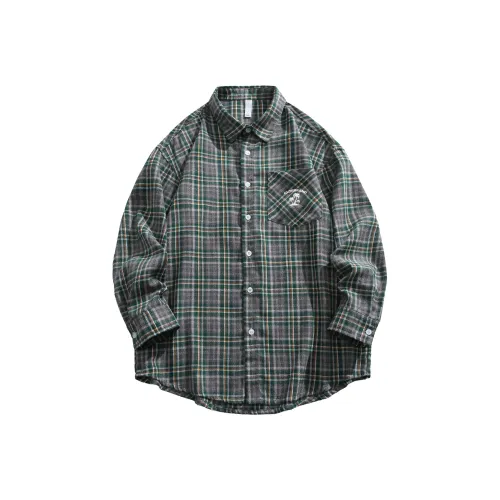 CLOR Серо-зеленая унисекс рубашка