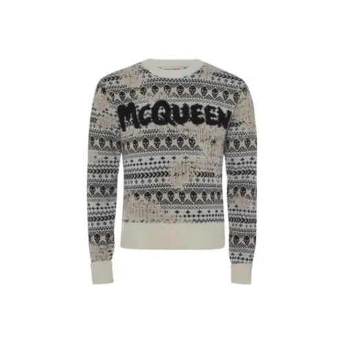 Alexander McQueen Сливочный Мужской Свитеры