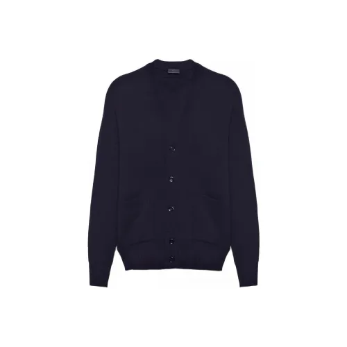 PRADA Синий Мужской Кашемировый Свитер