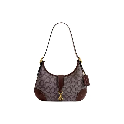 COACH Hamptons Ткань + Искусственная кожа Полумесяц Сумка Сумка Сумка через плечо Средняя Женская Кленовый