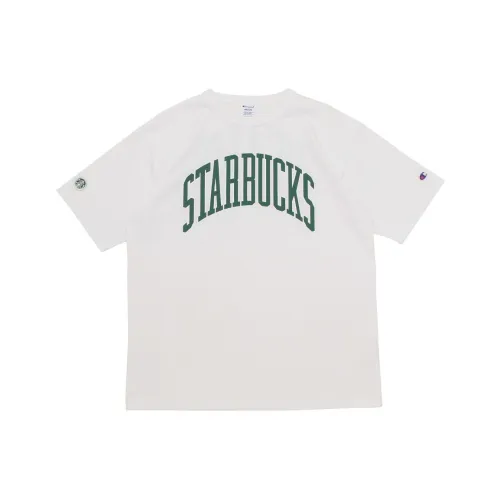 Чемпион Beams x Starbucks collaboration Белая унисекс футболка