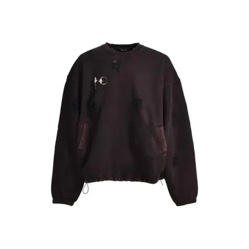 THUG CLUB FW24 DAMAGE Crewneck Hoodie Мужской Черный