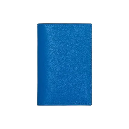 HERMES MC² Euclide Evercolor Evergrain Телячья кожа Держатель для карт Мужской GORGON Синий Ночной синий