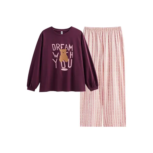 Peninsula City Пижамный комплект Женский городской стиль Chic Розовый Красный