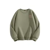 [Heavyweight Spring Fall] Серый Горох Зеленый (Теплый Коричневый Улыбка Логотип на груди)