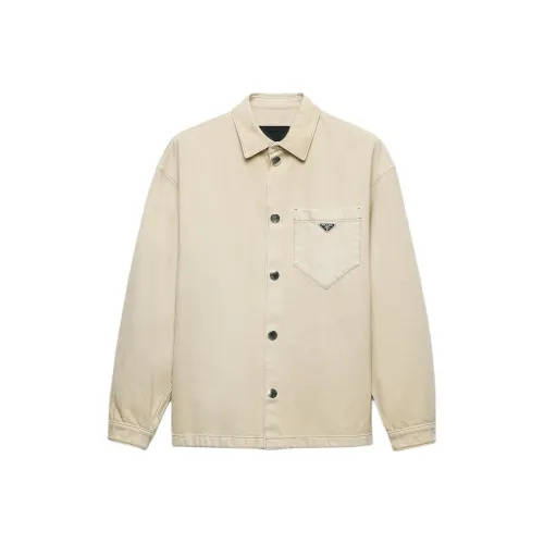 PRADA Бежевые Мужские Рубашки