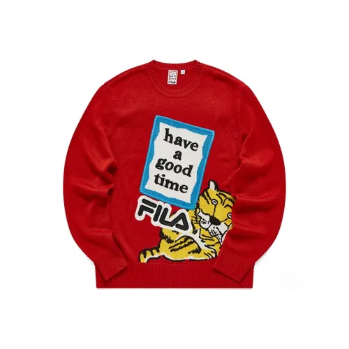 FILA Co Branded Year of the Tiger Collection Легендарный красный Унисекс Свитеры