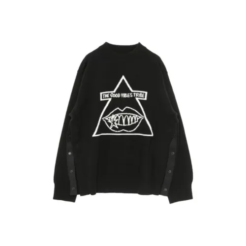 Sacai совместный бренд Mark Gonzalez Collaboration Co Branded Edition Черные мужские свитеры
