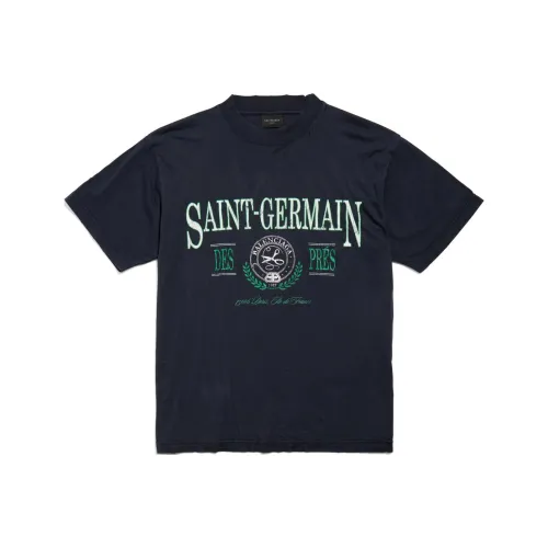 Balenciaga T-Shirt Slim Fit Unisex Dark Blue