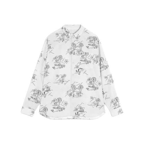 Maison Kitsune Белые Мужские Рубашки