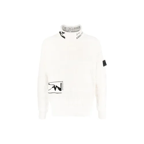 STONE ISLAND Белые Мужские Свитера