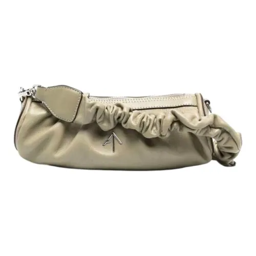 Manu Atelier Цилиндр Кожа Цилиндрическая Сумка Сумка через плечо Мини Женская Хаки