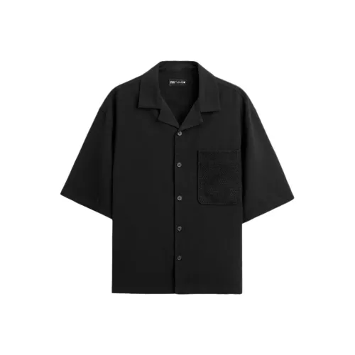 ZARA Мужские черные рубашки