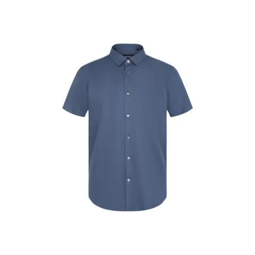 DIKENI Рубашка Мужская Темно-Синяя Серый