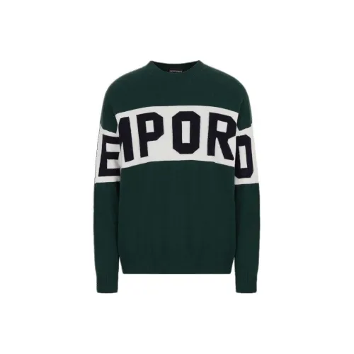 EMPORIO ARMANI Зеленый Мужской Кашемировый Свитер
