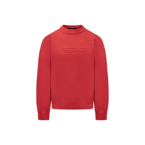 DSQUARED 2 Red Men's Sweaters DSQUARED 2 Красные Мужские Свитера