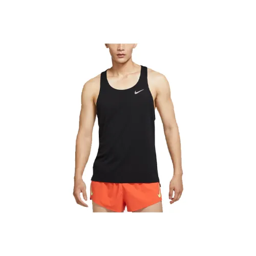 nike Мужские спортивные майки для бега черного цвета