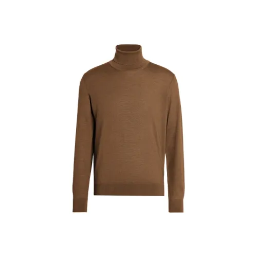 Ermenegildo Zegna Хаки Мужские кашемировые свитера