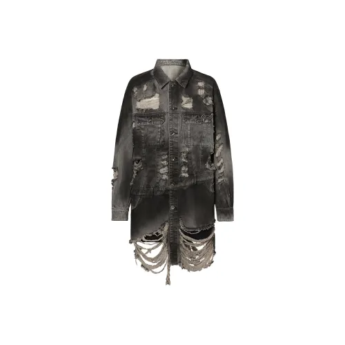 ROCAWEAR Промытый деним Серый Унисекс Рубашки