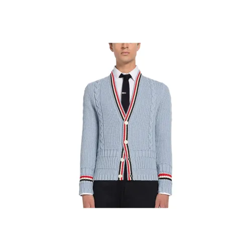THOM BROWNE Светло-синие мужские свитеры