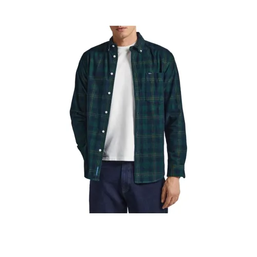 Pepe Jeans Зеленые Мужские Рубашки